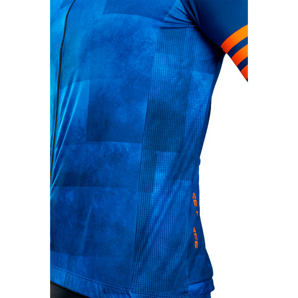 CAMISA CICLISMO FREE FORCE BASIC MANGA LONGA FREEDOM - AZUL/LARANJA - P