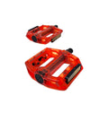 PEDAL PLATAFORMA 9/16 ESFERADO ACRÍLICO COM REFLETOR TRANSPARENTE VERMELHO
