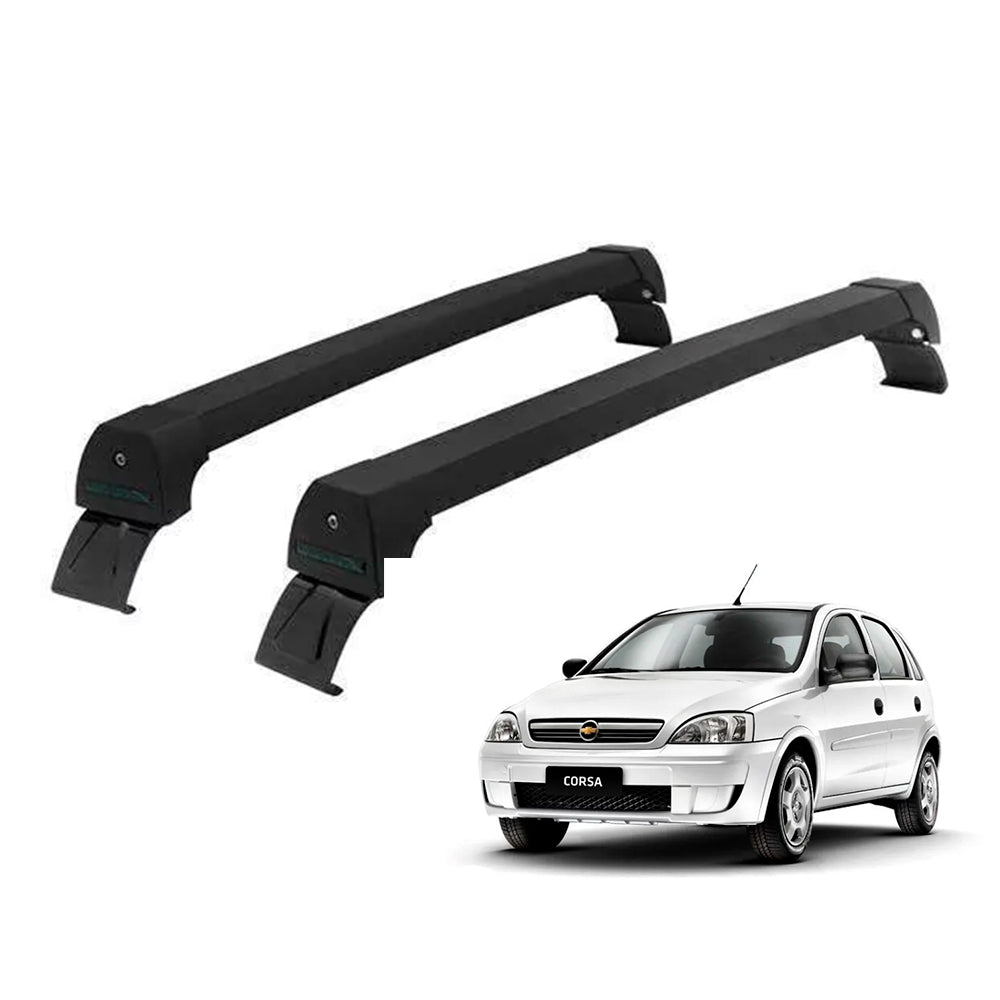 RACK LONG LIFE SPORT ALUM. PRETO P/ CHEVROLET CORSA HATCH - 4 PORTAS (PCs-4) - PRETO