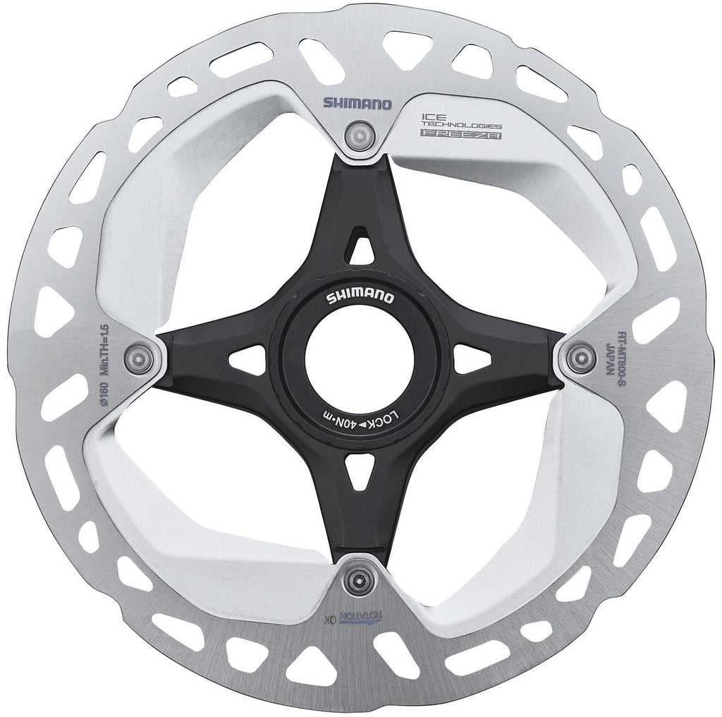 ROTOR DE FREIO A DISCO SHIMANO C. LOCK XT MT800 ICE TECH FREEZA 160mm - PRETO/PRATA
