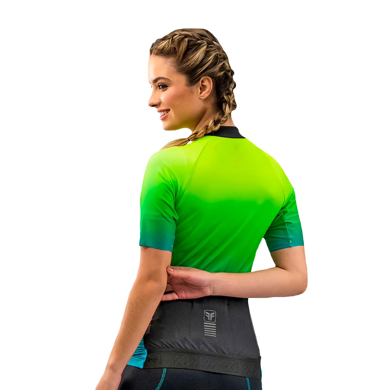 Camisa Ciclismo Free Force Start All Fit Feminina - Amarelo/Verde - P