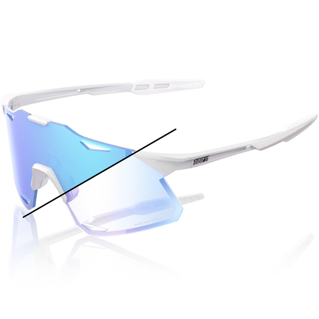 Oculos 100% Hypercraft - Bastille Le - Pearl White Glitter - Blue Mirror Photochromic Preto