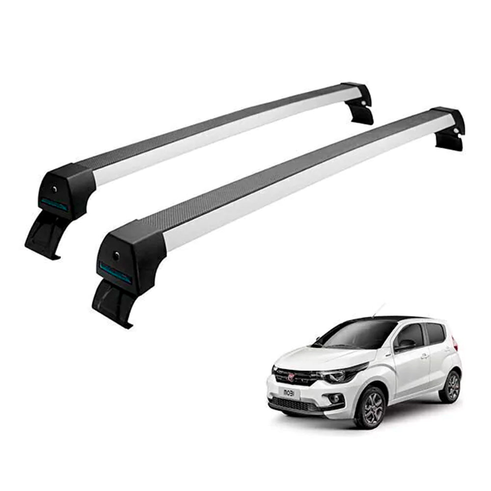 RACK LONG LIFE SPORT ALUM. PRATA P/ FIAT MOBI SEM LONGARINA (AMobi) - PRATA