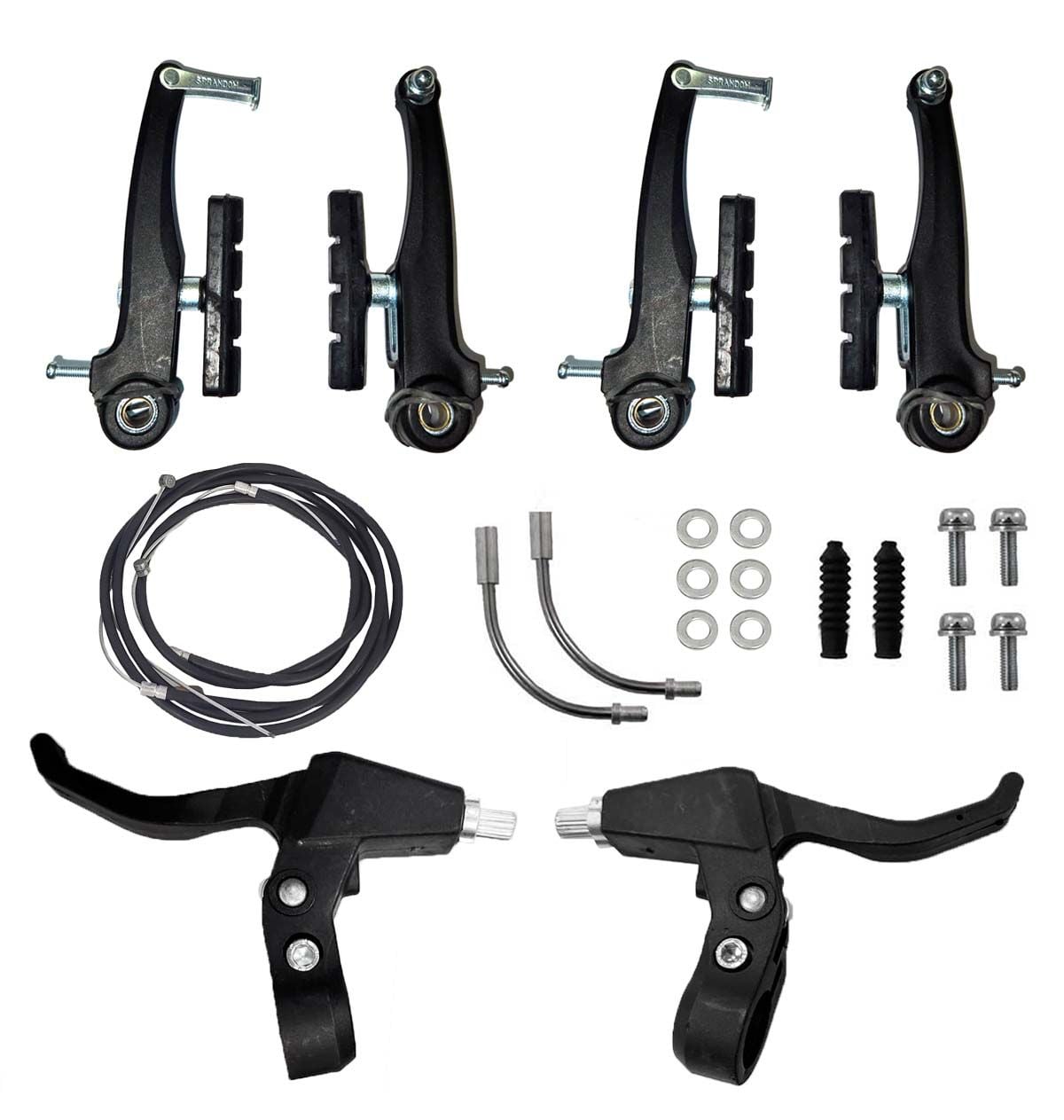 KIT FREIO V-BRAKE NYLON C/ MACANETAS + CABOS + CONDUITES