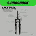 SUSPENSÃO ULTRA XC TRAVA NO GUIDÃO SPIDER ARO 29 EIXO 9X100 PRETA BRILHANTE