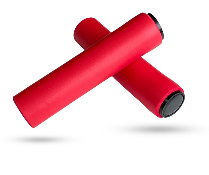 Manopla Mtb A8 Revestido Silicone - Vermelho