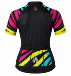 CAMISA CICLISMO FILIP DILLIS FEMININO PRETO/PINK/AMARELO/TURQUESA