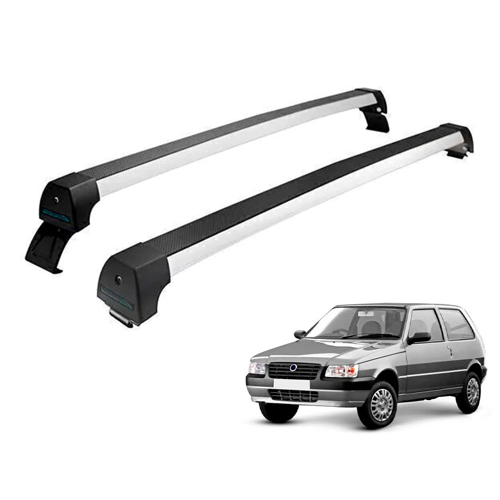 RACK LONG LIFE SPORT ALUM. PRATA P/ FIAT UNO S/ LONG - ATÉ 2010 (AF-2)