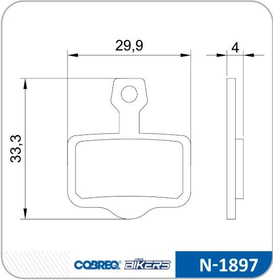 PASTILHA DE FREIO CERAMICA COBREQ P/ AVID Elixir 1/3/5/7 | SRAM DB/X0/X7/X9/XX