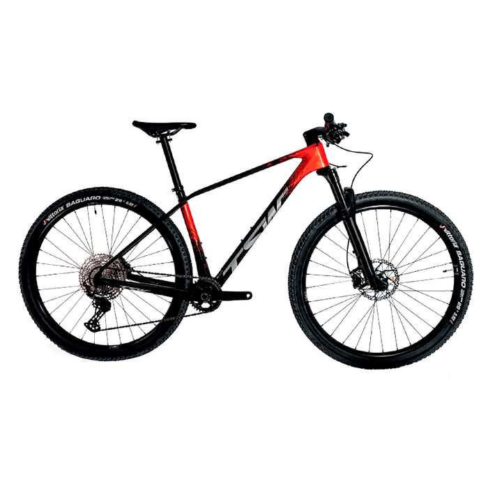 BICICLETA 29 TSW EVO QUEST RED DEVIL 12V SHIMANO DEORE - PRETO/VERMELHO / (M - 17.5)