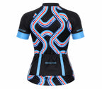 Camisa Ciclismo Feminino Refactor Duna Preto/Azul/Rosa