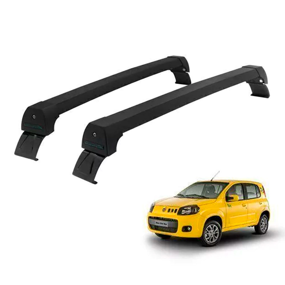 RACK LONG LIFE SPORT ALUM. PRETO P/ FIAT UNO E NOVO UNO - 4 PORTAS A PARTIR DE 2011 (PFU-4) - PRETO