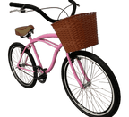 Bicicleta 26 Beach Cruiser Rosa V-Brake