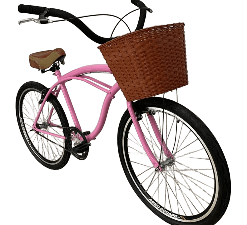 Bicicleta 26 Beach Cruiser Rosa V-Brake