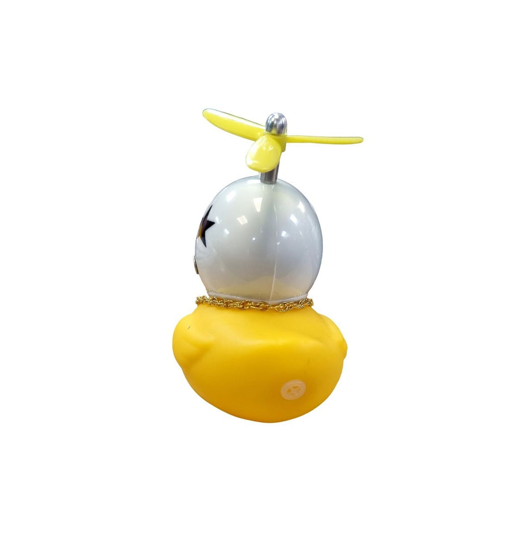 BUZINA SILICONE PATO COM CAPACETE BRANCO ESTRELA