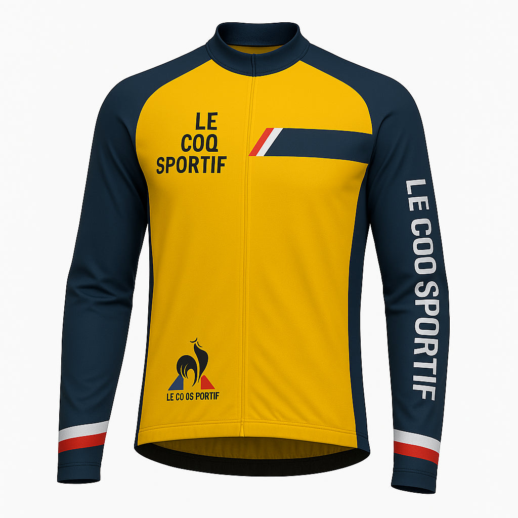 CAMISA CICLISMO MANGA LONGA LE COQ SPORTIF NEW ELITE TRI SLEEVE AMARELO - M