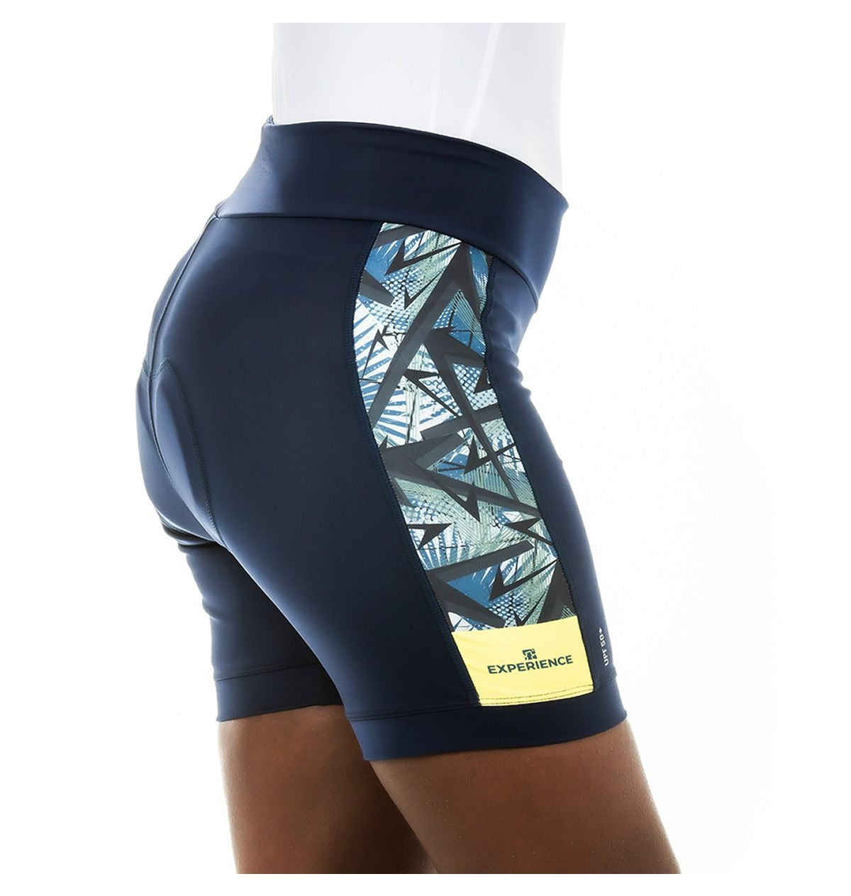 Bermuda ELITE Fem P/ Ciclista UV PROTECTION M MARINHO/AMARELO