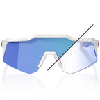 OCULOS 100% SPEEDCRAFT XS - BASTILLE LE - PEARL WHITE GLITTER - BLUE MIRROR PHOTOCHROMIC PRETO