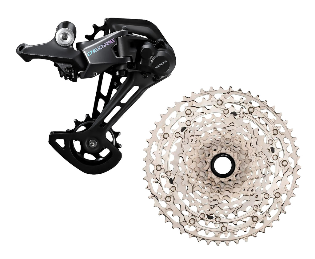 KIT TRANSMISSÃO CAMBIO + CASSETE 12V SHIMANO DEORE CS-M6100-12 10/51D MICRO SPLINE