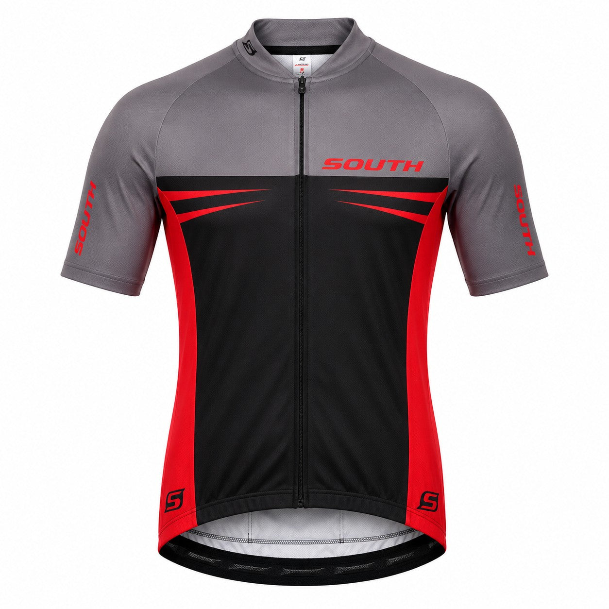 CAMISA CICLISMO REFACTOR SOUTH PRETO/CINZA/VERMELHO