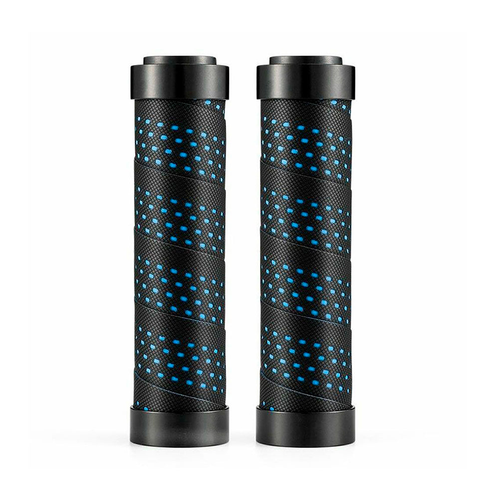 MANOPLA MTB ROCKBROS COM FITA EVA TRAVA E PLUG 130MM - PRETO/AZUL
