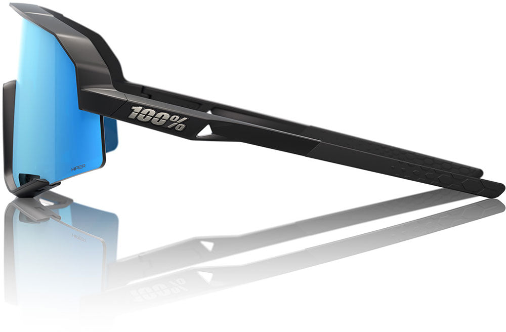 OCULOS 100% SLENDALE - MATTE BLACK - HIPER BLUE MULTILAYER MIRROR