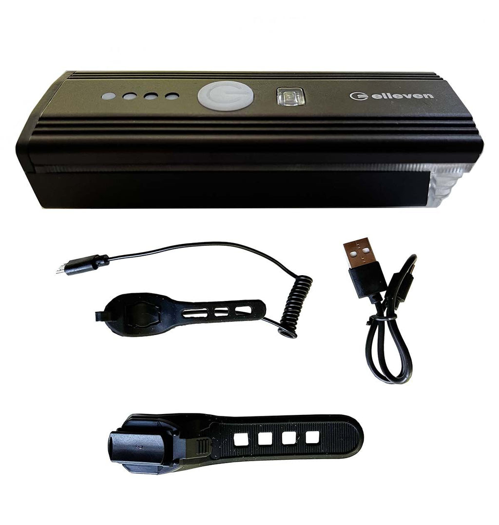 FAROL ELLEVEN C/ SENSOR E BUZINA ELETRÔNICA 350 LUMENS USB - PRETO