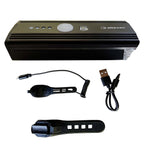 FAROL ELLEVEN C/ SENSOR E BUZINA ELETRÔNICA 350 LUMENS USB - PRETO