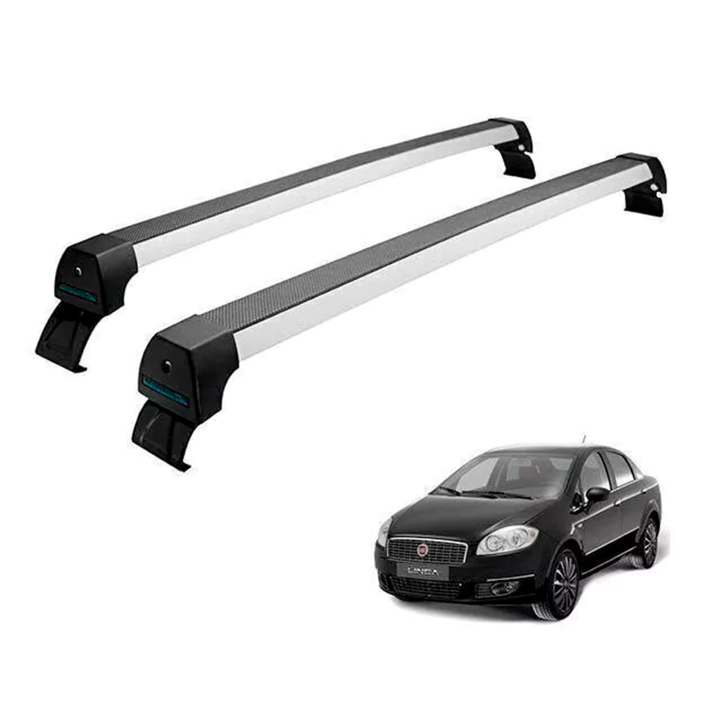 RACK LONG LIFE SPORT ALUM. PRATA P/ FIAT LINEA A PARTIR DE 2008 (ALn)
