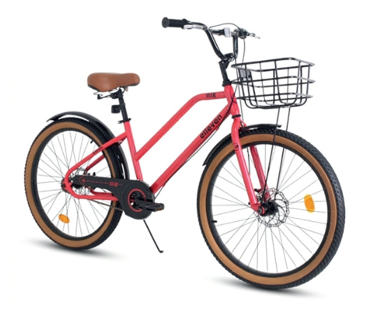 BICICLETA 24 ELLEVEN ELLY C/ CESTA VERMELHO/PRETO