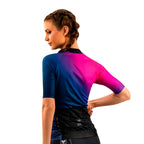 CAMISA CICLISMO FREE FORCE START ALL FIT FEMININA - PINK/AZUL MARINHO - P