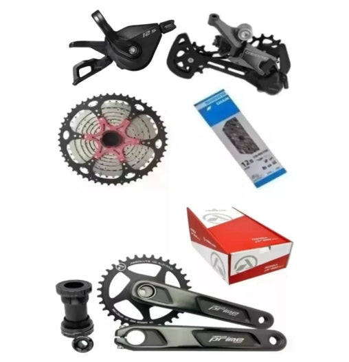 KIT RELAÇÃO 12 VELOCIDADES ABSOLUTE PRIME + SHIMANO DEORE M6100 11-50D