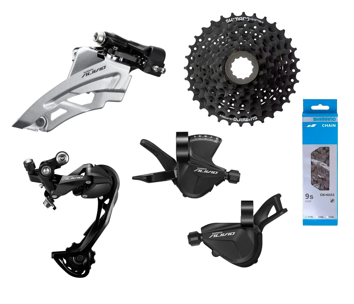 KIT TRANSMISSÃO SHIMANO AL1VIO M3100 DUPLO 2X9V