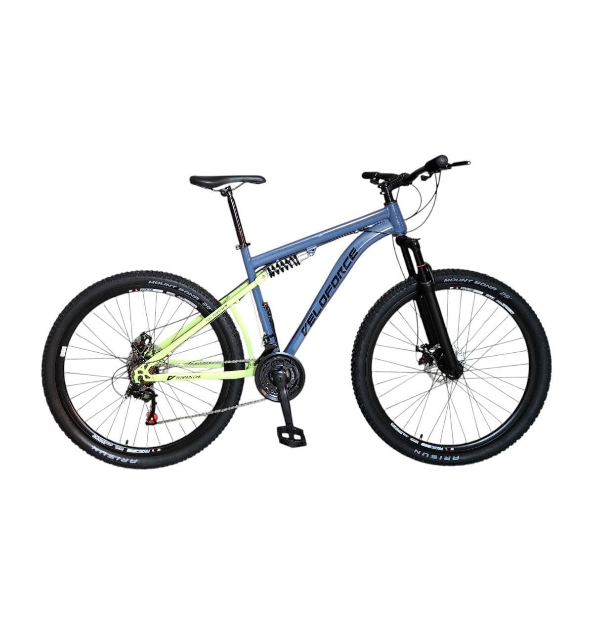 BICICLETA 29 MTB VELOFORCE TERRAIN FULL 21V DISCO T19 VERDE/CINZA