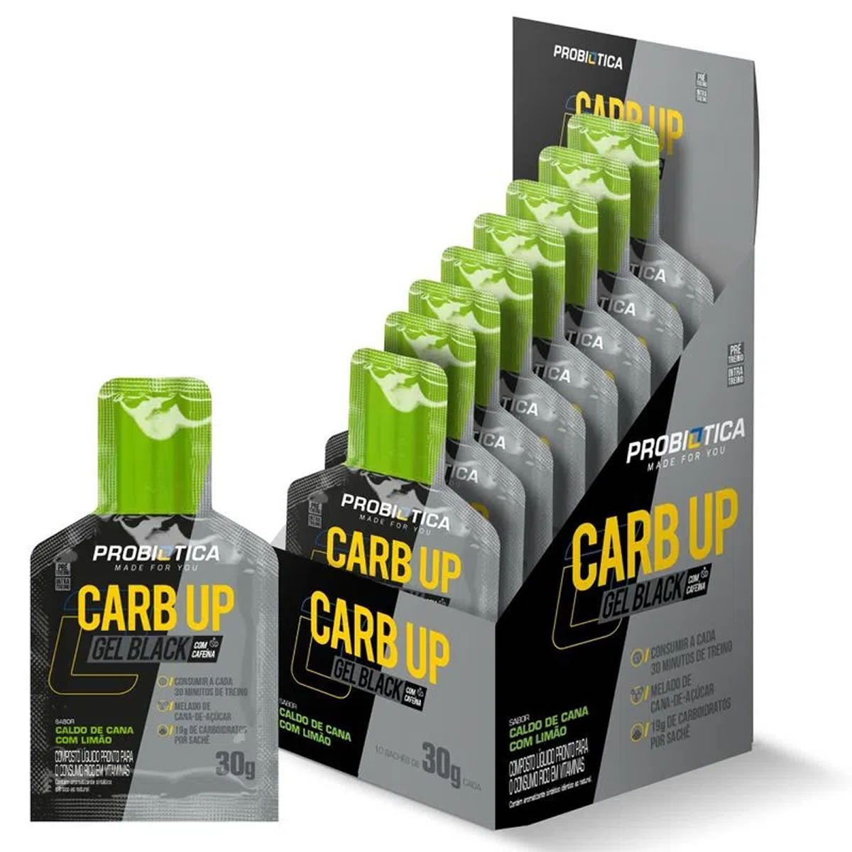 CARB UP GEL BLACK 30g CALDO DE CANA COM LIMAO - UNIDADE