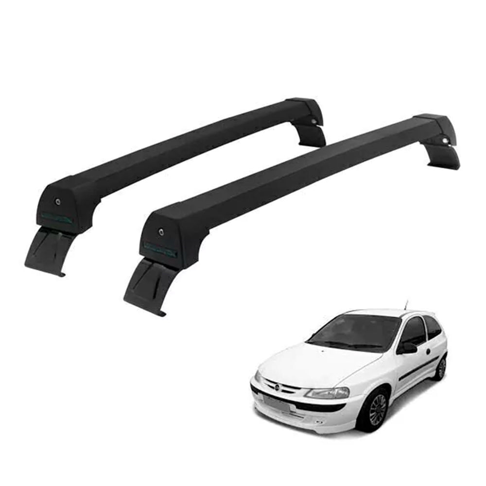 RACK LONG LIFE SPORT ALUM. PRETO P/ CHEVROLET CELTA - 2 PORTAS A PARTIR DE 2003 (PCe-2) - PRETO