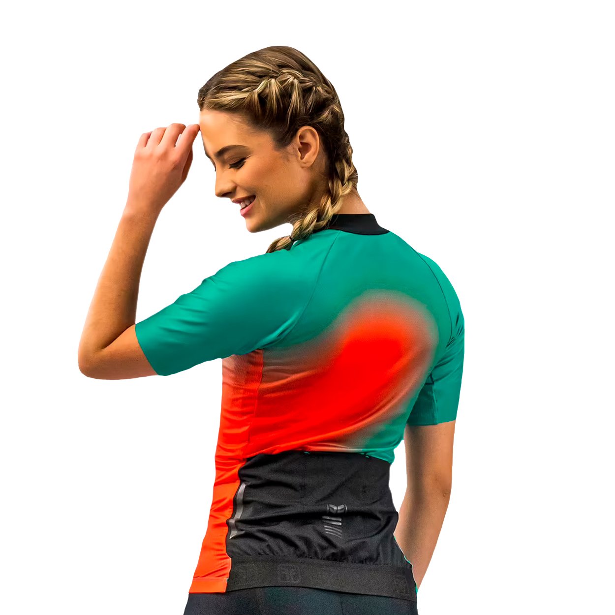 Camisa Ciclismo Free Force Start All Fit Feminina - Verde Laranja - M