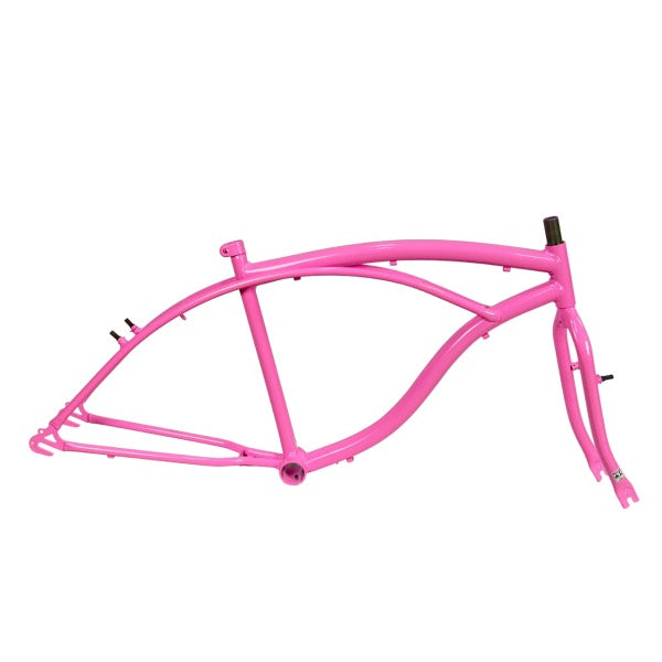 QUADRO 26 GARFO SAMY BEACH WAVE AÇO ROSA PARA V-BRAKE