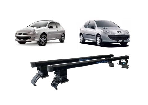 RACK DE TETO LONG LIFE LIGHT P/ PEUGEOT 206/207 HATCH - 2 PORTAS (5090) - PRETO