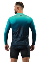 CAMISA DE CICLISMO FREE FORCE MASCULINA BASIC MANGA LONGA TURQUOISE 2024