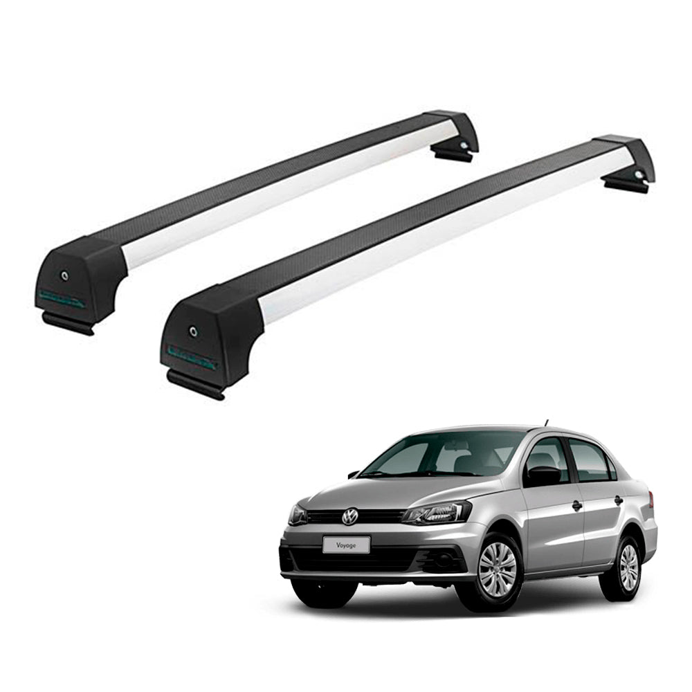 RACK DE TETO LONG LIFE SPORT ALUM. P/ VOYAGE G7 A PARTIR DE 2009 FIXA NO FRISO (AG-5) - PRATA