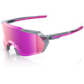 OCULOS 100% KORBIN - POLISHED TRANSLUCENT GREY - PURPLE MULTILAYER MIRROR PRETO
