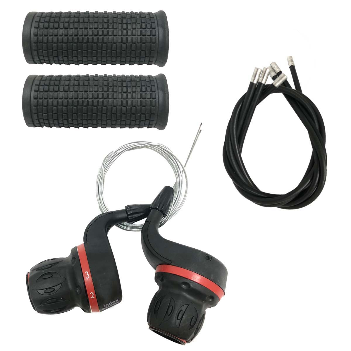 ALAVANCA GRIPSHIFT PEAK 7V ALUMINIO C/ CABOS,CONDUITES E MANOPLAS INDEX