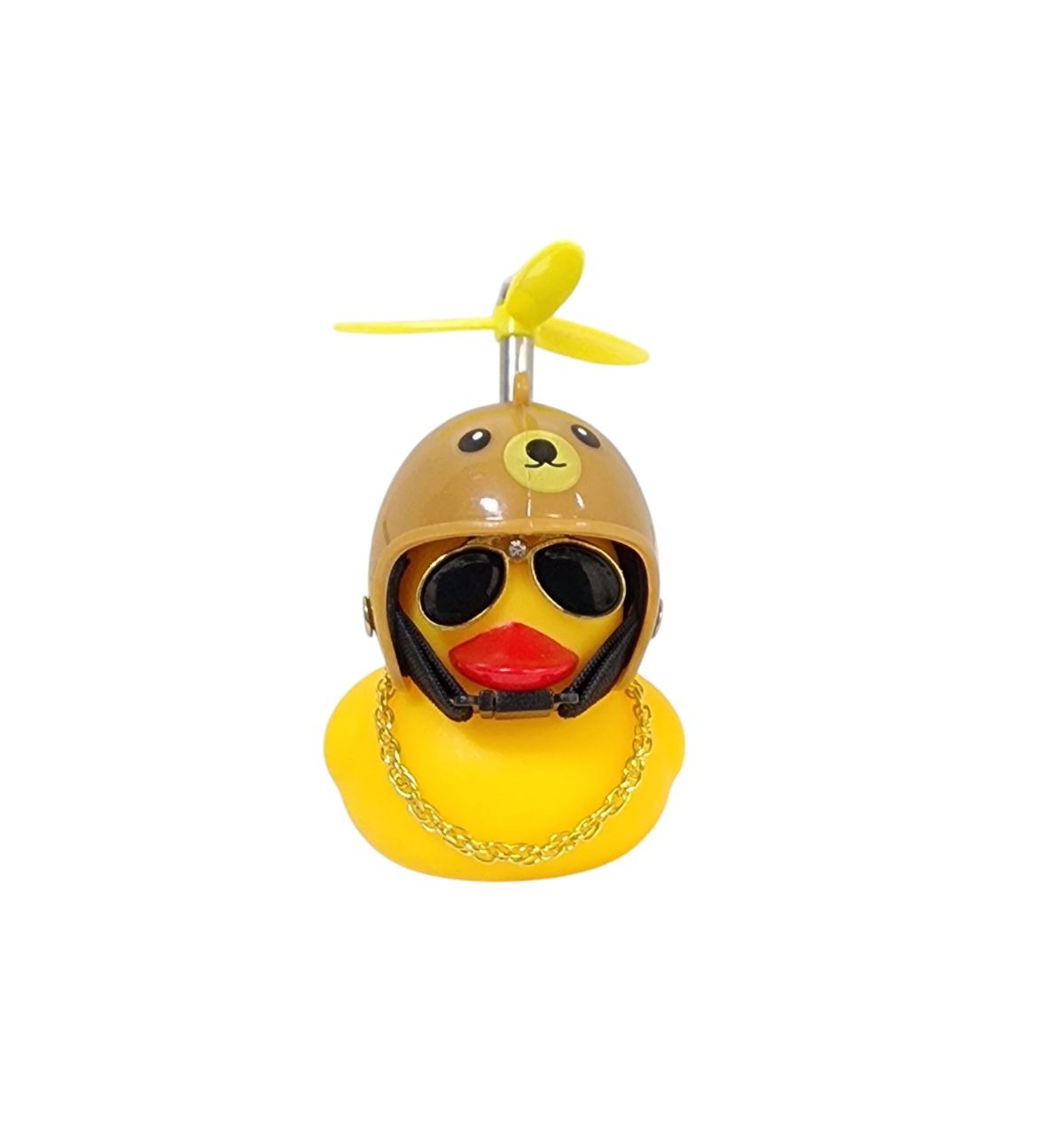 BUZINA SILICONE PATO COM CAPACETE MARROM PATA