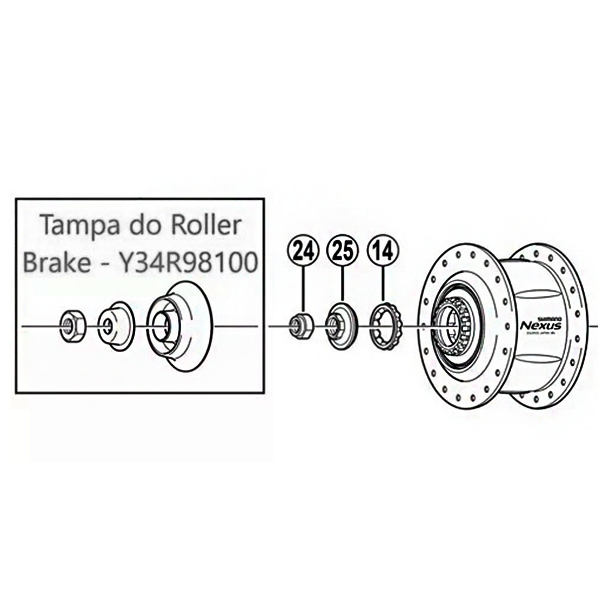 COMPONENTES PARA CUBO SHIMANO NEXUS SG-8R40/31/35/36 ROLLER/VBRAKE