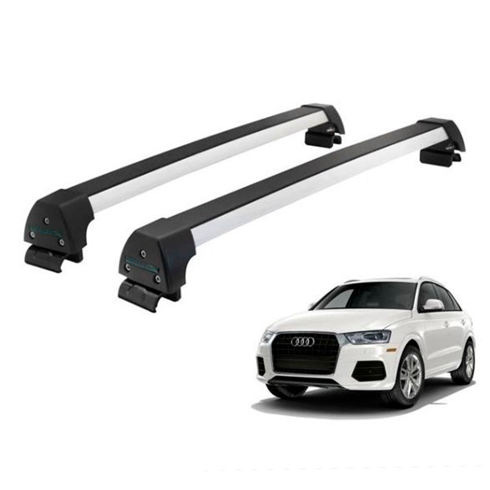 RACK LONG LIFE SPORT ALUM. PRATA P/ AUDI Q3 C/ LONGARINA - 2012 A 2018 (AQ3) - PRATA