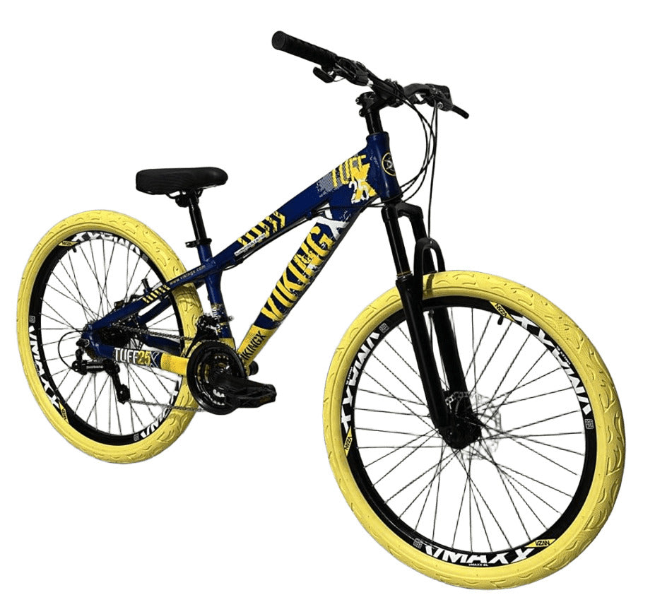 Bicicleta 26 Vikingx Tuff X-25 Alumínio Azul  / Amarelo