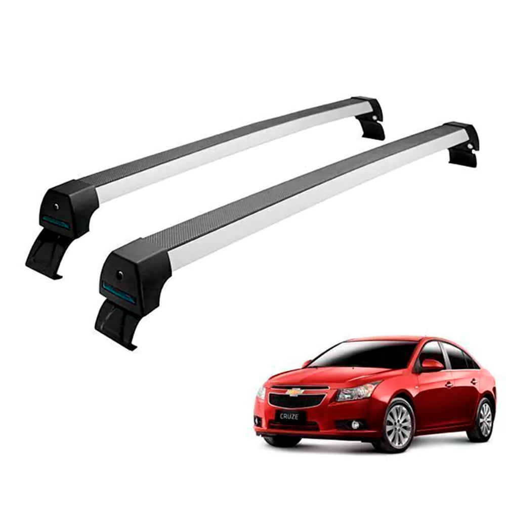 RACK LONG LIFE SPORT ALUM. PRATA P/ CHEVROLET CRUZE SEDAN - ATÉ 2015 (ACrz)