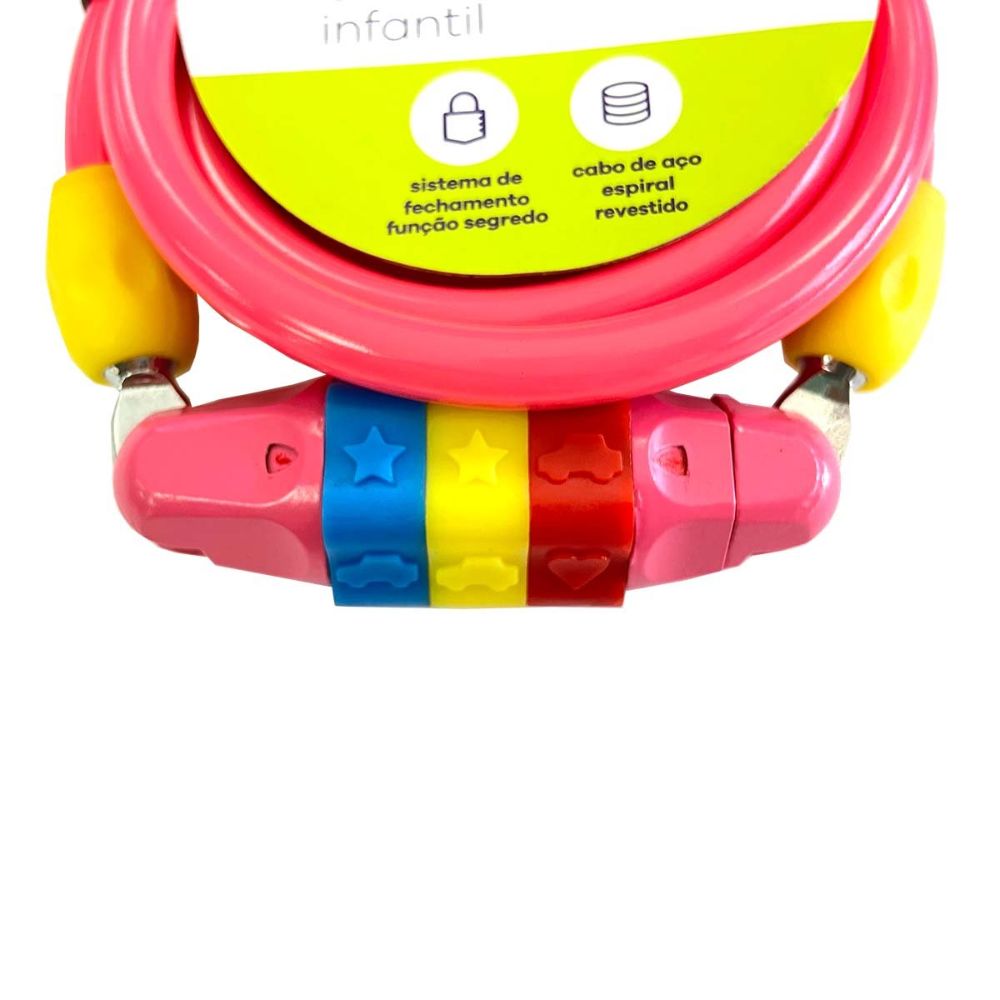Cadeado Espiral 8mm X 1,2m Elleven Infantil C/ Segredo