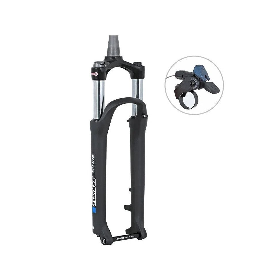 SUSPENSÃO DE BICICLETA 29 AHEAD SUNTOUR XCM34 TAPERED 100MM BOOST 110X15MM TRAVA REMOTA - PRETO - TAPERED